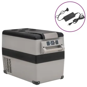 Refrigerator with handle and adapter PP and PE black and gray 55 L by vidaXL, Refrigerators - Ref: Foro24-3154643, Price: 525...
