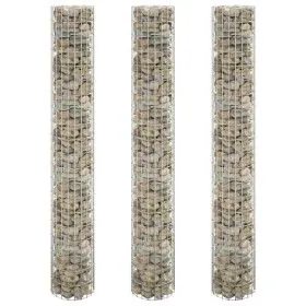Arriate gaviones circular 3 uds acero galvanizado Ø30x200 cm de vidaXL, Maceteros y jardineras - Ref: Foro24-152022, Precio: ...