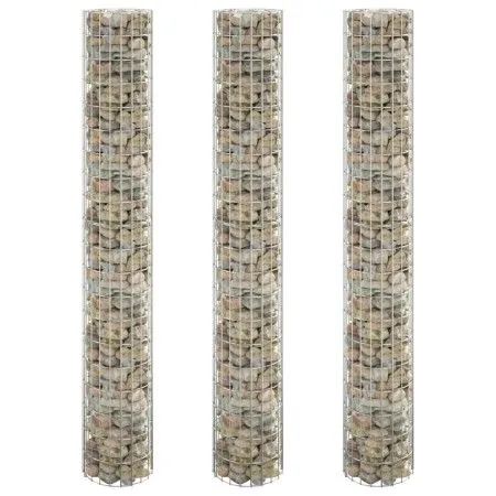 Circular gabion bed 3 units galvanized steel Ø30x200 cm by vidaXL, Pots and planters - Ref: Foro24-152022, Price: 116,66 €, D...