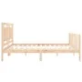 Bed frame with solid wood headboard 200x200 cm by vidaXL, Beds and slatted bases - Ref: Foro24-3192186, Price: 174,66 €, Disc...