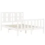 Weißer Massivholzbettrahmen mit Kopfteil 140x200 cm von vidaXL, Betten und Lattenroste - Ref: Foro24-3192232, Preis: 136,60 €...