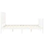 White solid wood bed frame with headboard 140x200 cm by vidaXL, Beds and slatted bases - Ref: Foro24-3192232, Price: 136,62 €...