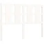 Weißer Massivholzbettrahmen mit Kopfteil 140x200 cm von vidaXL, Betten und Lattenroste - Ref: Foro24-3192232, Preis: 136,60 €...