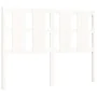 White solid wood bed frame with headboard 140x200 cm by vidaXL, Beds and slatted bases - Ref: Foro24-3192232, Price: 136,62 €...