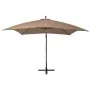 Hanging umbrella with solid fir wood pole in taupe grey 3x3m by vidaXL, Umbrellas - Ref: Foro24-313775, Price: 138,87 €, Disc...