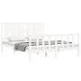 Estructura de cama con cabecero madera maciza blanco 160x200 cm de vidaXL, Camas y somieres - Ref: Foro24-3192242, Precio: 15...