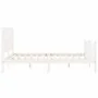 Estructura de cama con cabecero madera maciza blanco 160x200 cm de vidaXL, Camas y somieres - Ref: Foro24-3192242, Precio: 15...
