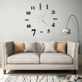 3D wall clock with modern design 100 cm XXL black by vidaXL, Wall clocks - Ref: Foro24-50635, Price: 27,96 €, Discount: %