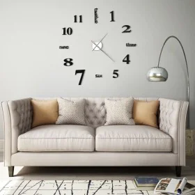 3D-Wanduhr mit modernem Design 100 cm XXL schwarz von vidaXL, Wanduhren - Ref: Foro24-50635, Preis: 27,96 €, Rabatt: %