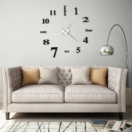 3D wall clock with modern design 100 cm XXL black by vidaXL, Wall clocks - Ref: Foro24-50635, Price: 27,96 €, Discount: %