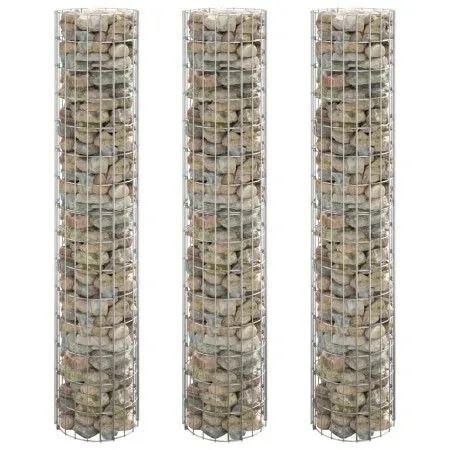 Circular gabion bed 3 units galvanized steel Ø30x150 cm by vidaXL, Pots and planters - Ref: Foro24-152021, Price: 67,48 €, Di...