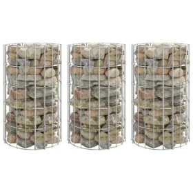 Circular gabion flowerbed 3 units galvanized steel Ø30x50 cm by vidaXL, Pots and planters - Ref: Foro24-152019, Price: 42,82 ...