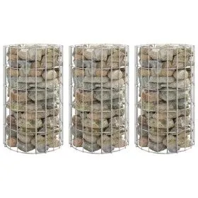 Runde Gabionen-Pflanzringe 3 Stk. verzinkter Stahl Ø30x50 cm von vidaXL, Töpfe und Pflanzgefäße - Ref: Foro24-152019, Preis: ...