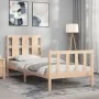 Estructura de cama con cabecero madera maciza 90x200 cm de vidaXL, Camas y somieres - Ref: Foro24-3192216, Precio: 96,15 €, D...