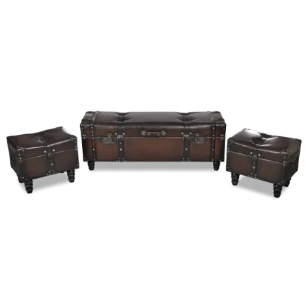 Brown 3-piece storage bench set by vidaXL, Benches for halls and storage - Ref: Foro24-240551, Price: 263,19 €, Discount: %