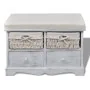 White Paulownia wood storage bench 62x33x42 cm by vidaXL, Benches for halls and storage - Ref: Foro24-240790, Price: 123,98 €...