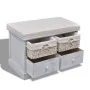White Paulownia wood storage bench 62x33x42 cm by vidaXL, Benches for halls and storage - Ref: Foro24-240790, Price: 123,98 €...