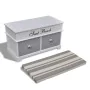 Wooden storage bench with a gray cushion and drawers. by vidaXL, Benches for halls and storage - Ref: Foro24-240802, Price: 1...