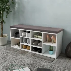 White shoe rack with 10 compartments by vidaXL, Benches for halls and storage - Ref: Foro24-242554, Price: 96,65 €, Discount: %