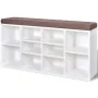 White shoe rack with 10 compartments by vidaXL, Benches for halls and storage - Ref: Foro24-242554, Price: 96,65 €, Discount: %