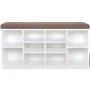 White shoe rack with 10 compartments by vidaXL, Benches for halls and storage - Ref: Foro24-242554, Price: 96,65 €, Discount: %