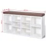 White shoe rack with 10 compartments by vidaXL, Benches for halls and storage - Ref: Foro24-242554, Price: 96,65 €, Discount: %
