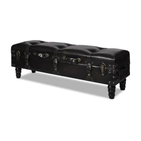 Folding trunk bench, chest style, brown, long by vidaXL, Benches for halls and storage - Ref: Foro24-240552, Price: 126,20 €,...