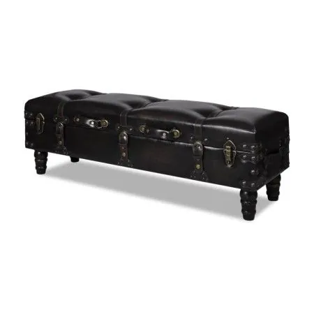 Folding trunk bench, chest style, brown, long by vidaXL, Benches for halls and storage - Ref: Foro24-240552, Price: 126,20 €,...