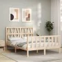 Bed frame with solid wood headboard 140x190 cm by vidaXL, Beds and slatted bases - Ref: Foro24-3192471, Price: 134,64 €, Disc...