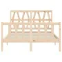 Bed frame with solid wood headboard 140x190 cm by vidaXL, Beds and slatted bases - Ref: Foro24-3192471, Price: 134,64 €, Disc...