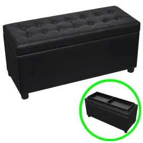 Black faux leather storage ottoman by vidaXL, Benches for halls and storage - Ref: Foro24-242407, Price: 105,48 €, Discount: %