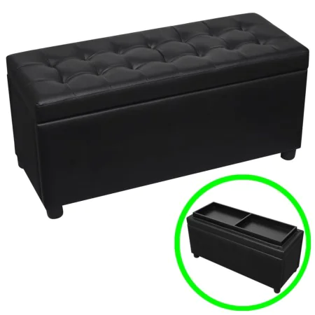 Kunstleder-Schwarzer Aufbewahrungshocker von vidaXL, Bänke für Hallen und Lager - Ref: Foro24-242407, Preis: 103,39 €, Rabatt: %