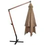 Hanging umbrella with solid fir wood pole in taupe grey 3x3m by vidaXL, Umbrellas - Ref: Foro24-313775, Price: 138,87 €, Disc...