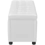 Otomana de almacenamiento de cuero artificial blanco de vidaXL, Bancos para recibidores y almacenamiento - Ref: Foro24-242406...