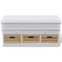 White bench with cushion and drawers/baskets by vidaXL, Benches for halls and storage - Ref: Foro24-240806, Price: 279,18 €, ...