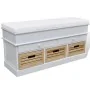 White bench with cushion and drawers/baskets by vidaXL, Benches for halls and storage - Ref: Foro24-240806, Price: 279,18 €, ...