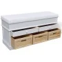 White bench with cushion and drawers/baskets by vidaXL, Benches for halls and storage - Ref: Foro24-240806, Price: 279,18 €, ...