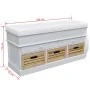 White bench with cushion and drawers/baskets by vidaXL, Benches for halls and storage - Ref: Foro24-240806, Price: 279,18 €, ...