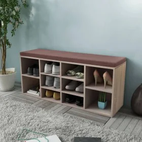 Shoe bench with 10 oak-colored compartments by vidaXL, Benches for halls and storage - Ref: Foro24-242555, Price: 97,49 €, Di...