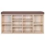 Shoe bench with 10 oak-colored compartments by vidaXL, Benches for halls and storage - Ref: Foro24-242555, Price: 97,49 €, Di...