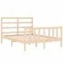 Bed frame with solid wood headboard 120x200 cm by vidaXL, Beds and slatted bases - Ref: Foro24-3191901, Price: 109,11 €, Disc...