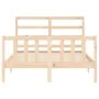 Bed frame with solid wood headboard 120x200 cm by vidaXL, Beds and slatted bases - Ref: Foro24-3191901, Price: 109,11 €, Disc...