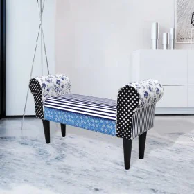 Blue and white patchwork bench by vidaXL, Benches for halls and storage - Ref: Foro24-240881, Price: 141,68 €, Discount: %