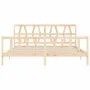 Bed frame with solid wood headboard 200x200 cm by vidaXL, Beds and slatted bases - Ref: Foro24-3192511, Price: 143,84 €, Disc...