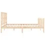 Bed frame with solid wood headboard 200x200 cm by vidaXL, Beds and slatted bases - Ref: Foro24-3192511, Price: 143,84 €, Disc...