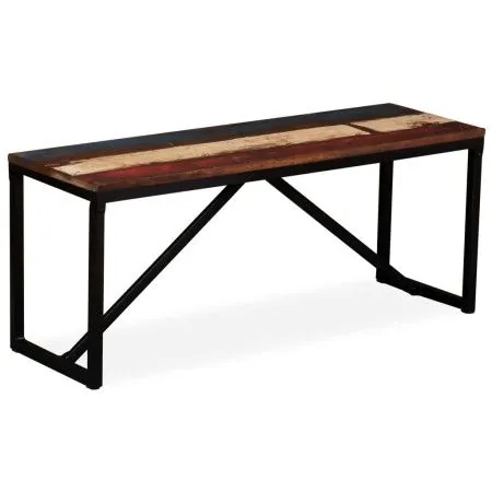 Recycled solid wood bench 110x35x45 cm by vidaXL, Benches for halls and storage - Ref: Foro24-244901, Price: 109,14 €, Discou...