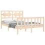 Estructura de cama con cabecero madera maciza 120x200 cm de vidaXL, Camas y somieres - Ref: Foro24-3192551, Precio: 120,81 €,...
