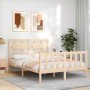 Estructura de cama con cabecero madera maciza 120x200 cm de vidaXL, Camas y somieres - Ref: Foro24-3192551, Precio: 120,81 €,...