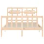 Estructura de cama con cabecero madera maciza 120x200 cm de vidaXL, Camas y somieres - Ref: Foro24-3192551, Precio: 120,81 €,...