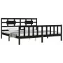Bettgestell mit schwarzem Massivholzkopfteil 200x200 cm von vidaXL, Betten und Lattenroste - Ref: Foro24-3192580, Preis: 207,...